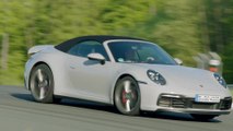 The new Porsche 911 Carrera S Cabriolet (MT) Driving at the race track