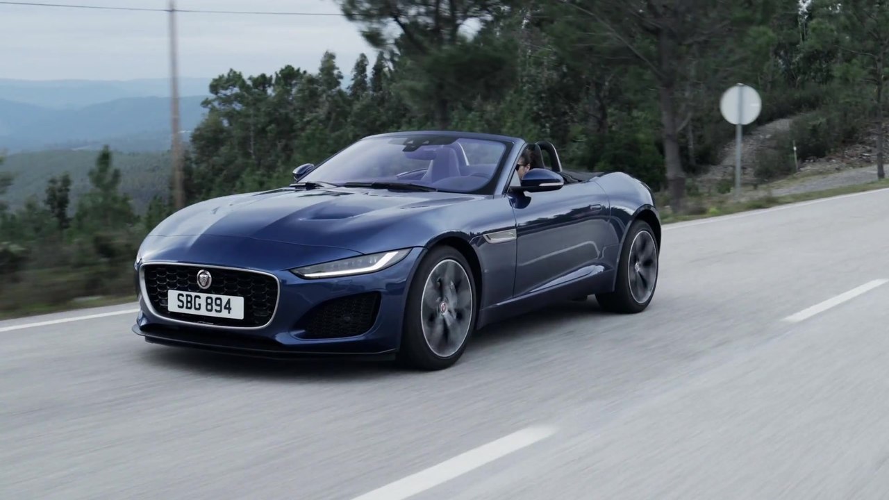 New Jaguar F-TYPE P300 Convertible Design Preview in Bluefire