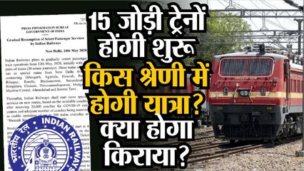 Indian Railways : आज से चलेगी 15 जोड़ी ट्रेन,जानिए किस श्रेणी में यात्रा,क्या होगा किराया?