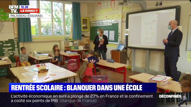Rentrée scolaire: Jean-Michel Blanquer visite une école de Palaiseau, en Essonne