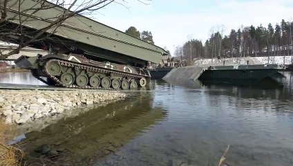 Norwegian Forces Conduct River Crossing