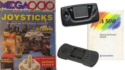 Revista Mega Ocio, consolas y manuales de Amiga 500.