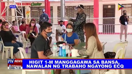 Higit 1-M manggagawa sa bansa, nawalan ng trabaho ngayong ECQ