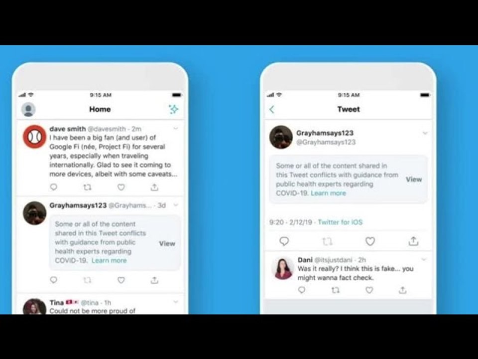 Twitter now labels misleading coronavirus information
