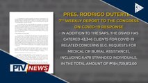 Ika-pitong weekly report sa Kongreso, isinumite na ni Pangulong #Duterte