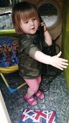 Two year old Poppy Hendron celebrates VE Day anniversary