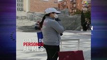 España: miles hacen cola para recibir alimentos y víveres