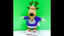 Christmas Jingle Bells Singing Musical Santa Reindeer Stuffed Toy