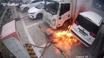 Four vehicles burnt after fire erupts from electric car charging at station in China