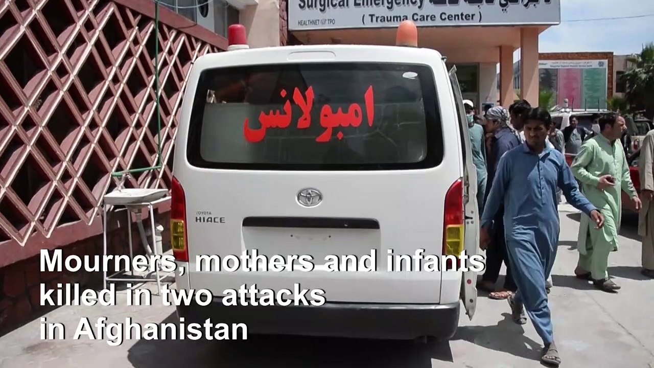 Afghan mourners targeted at a funeral by a suicide bomb