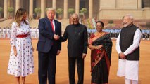 US President Trump Accorded Ceremonial Welcome At Rashtrapati Bhavan