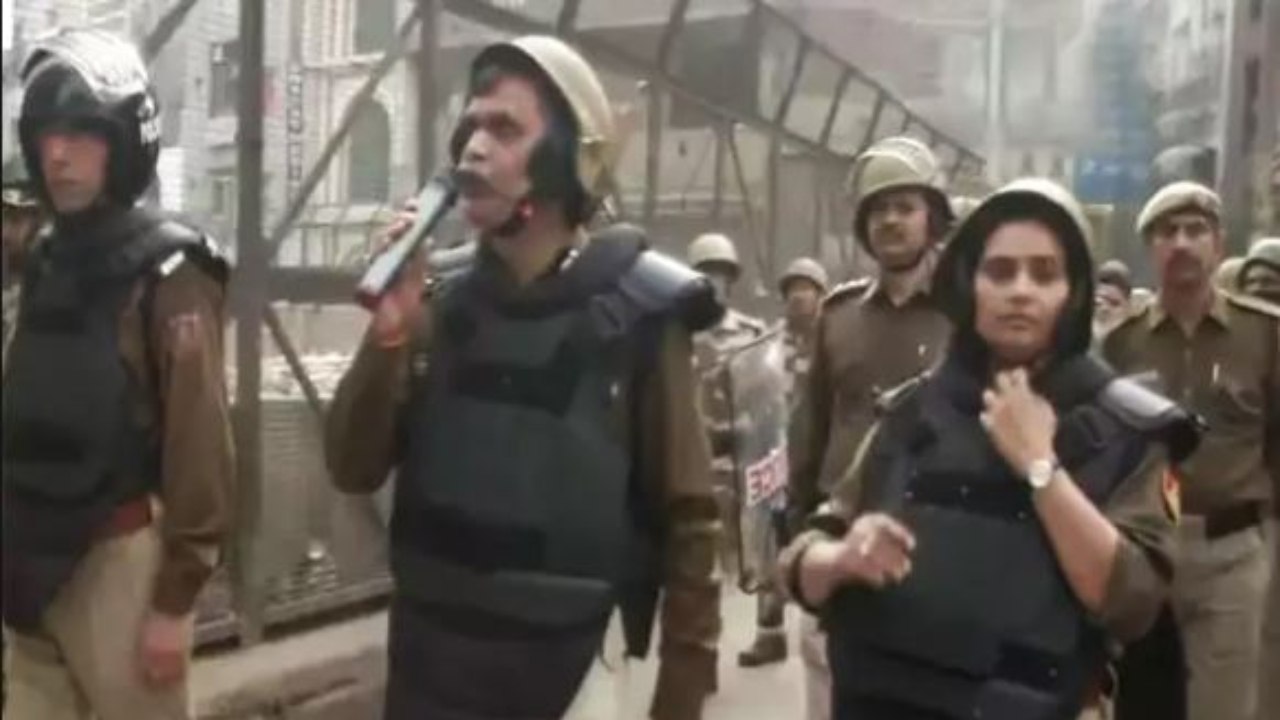 Delhi Violence: Police Hold Flag March In Chand Bagh Area