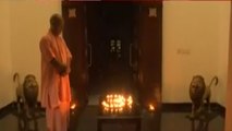 UP CM Yogi Adityanath Lights Earthen Lamps To Form 'Om'