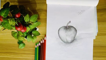 Apple sketch for kids 