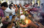 Devotees line up in different Shiva temples