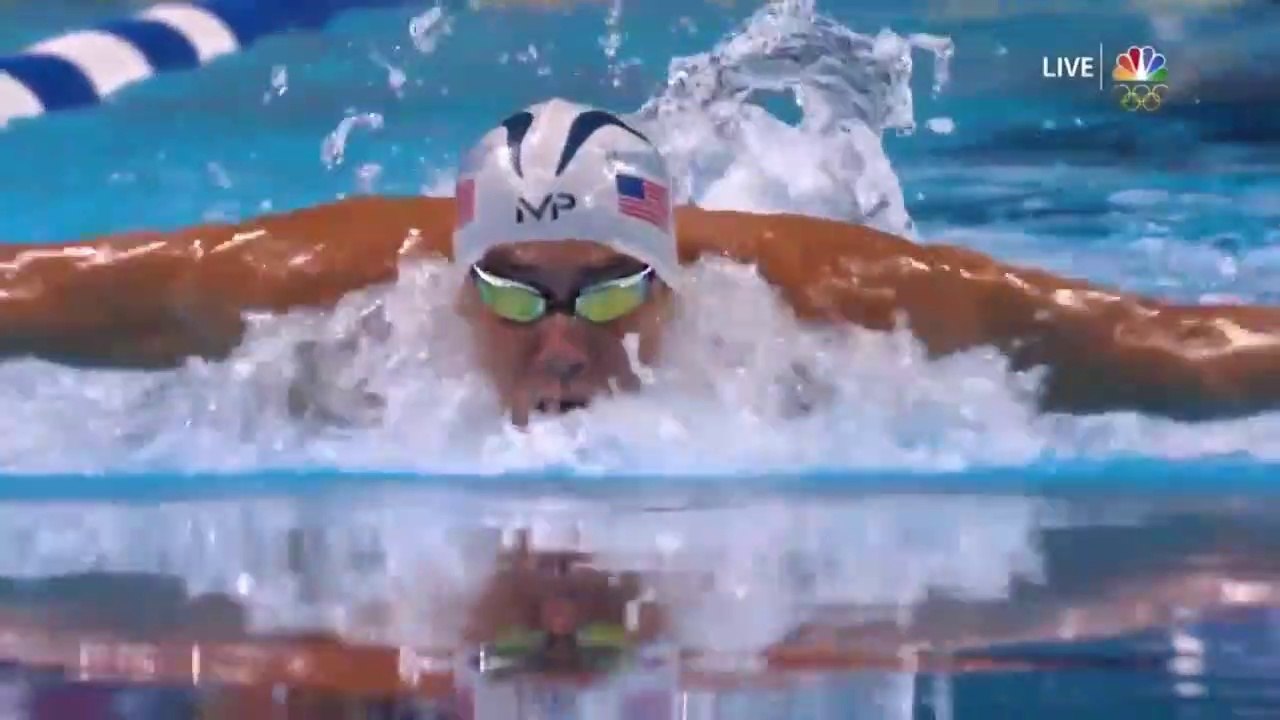 Michael Phelps winner of the Olympic swimming event / Michael Phelps ganador de la  prueba olímpica de natación.