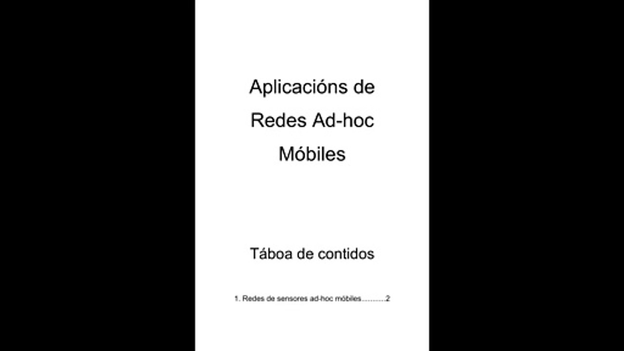 Aplicacións de Redes Ad-hoc Móbiles