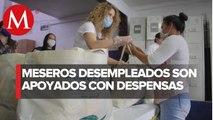 Funcionarios tapatíos apoyan a meseros con despensas