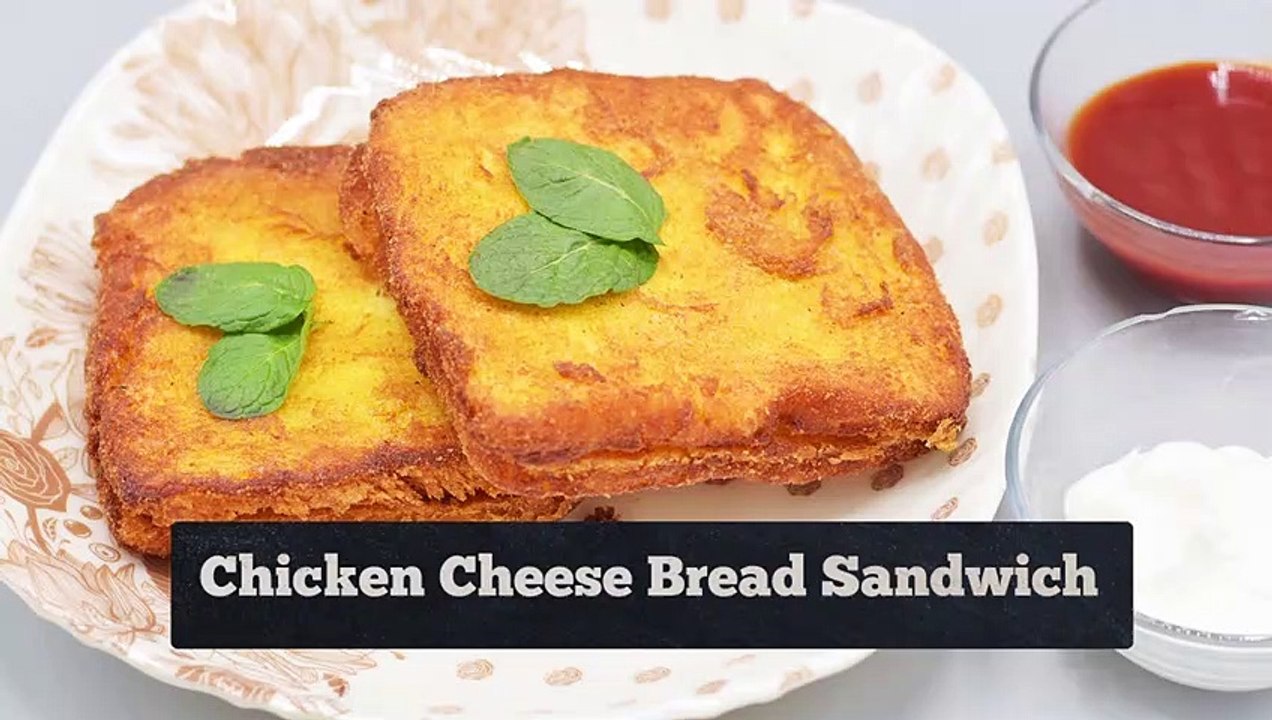 Chicken cheese bread fried sandwich