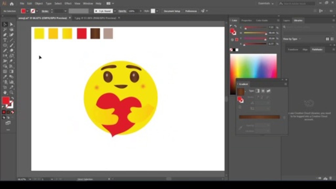 Illustrator Tutorial:Create a Vector care react emoji in Adobe Illustrator CC