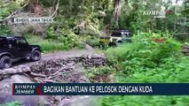 Polisi Bagikan Bantuan ke Pelosok Desa dengan Bantuan Kuda