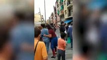 Pelea multitudinaria en plena calle en Badalona