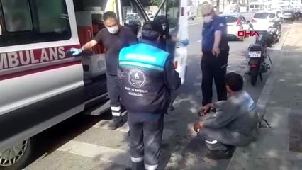 ALANYA Motosikletli, yola fırlayan köpeğe çarptı