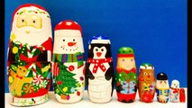 Christmas Santa Claus, Frosty The Snowman and Ruldolph Stacking Nesting Russian Dolls Toys