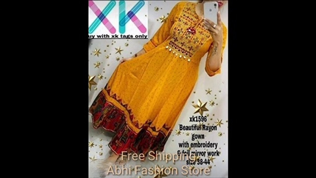 Fashionable Women Gowns | Rayon Gowns | Womens Latest Rayon Dress |