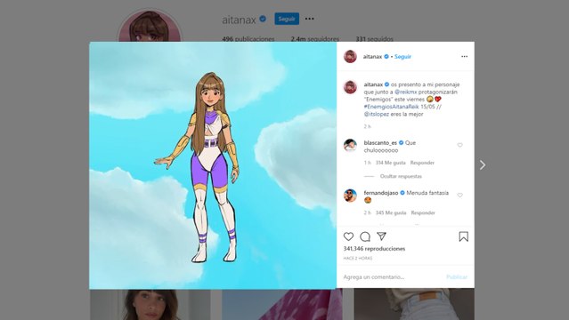 Aitana presenta a su personaje de animación en 'Enemigos'