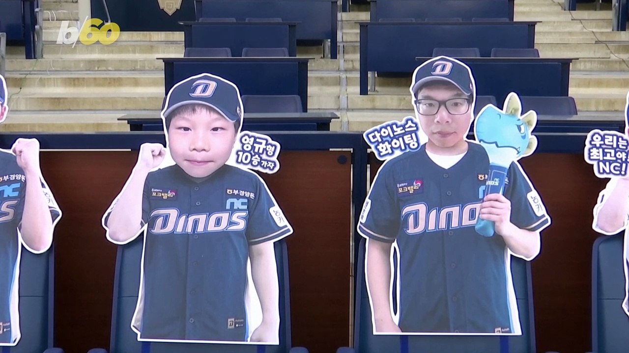 Cardboard Cutouts Replace Fans at South Korean...