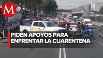 Taxistas de CdMx protestan en Calzada de Tlalpan