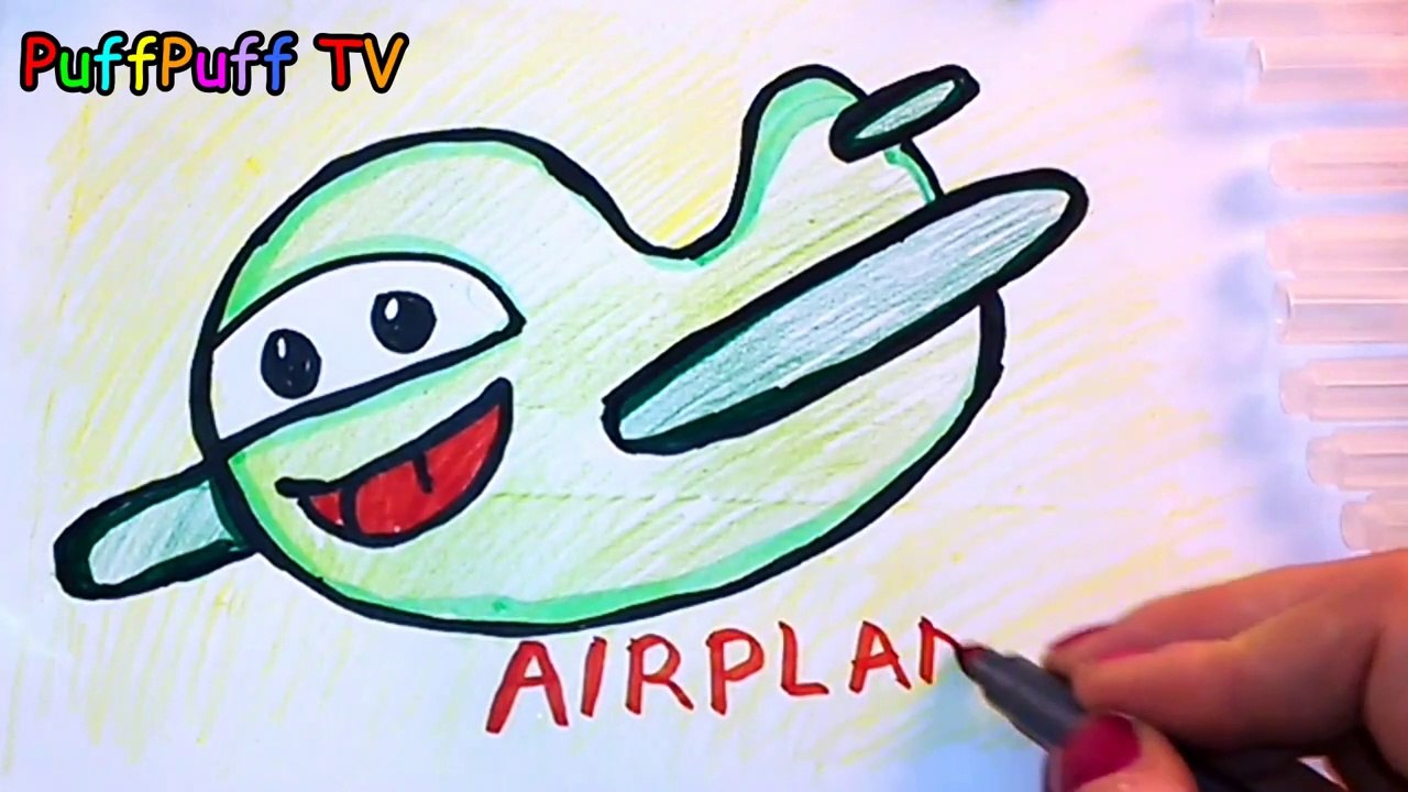 Toy Airplane Coloring and Drawing for Kids, Coloring Peppa Pig learn numbers