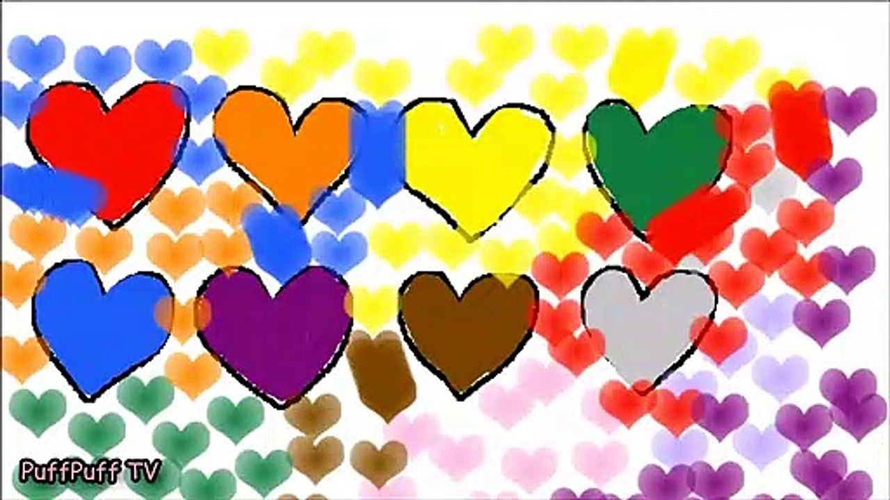 All Colors Hearts Coloring and Drawing for Kids, Toddlers