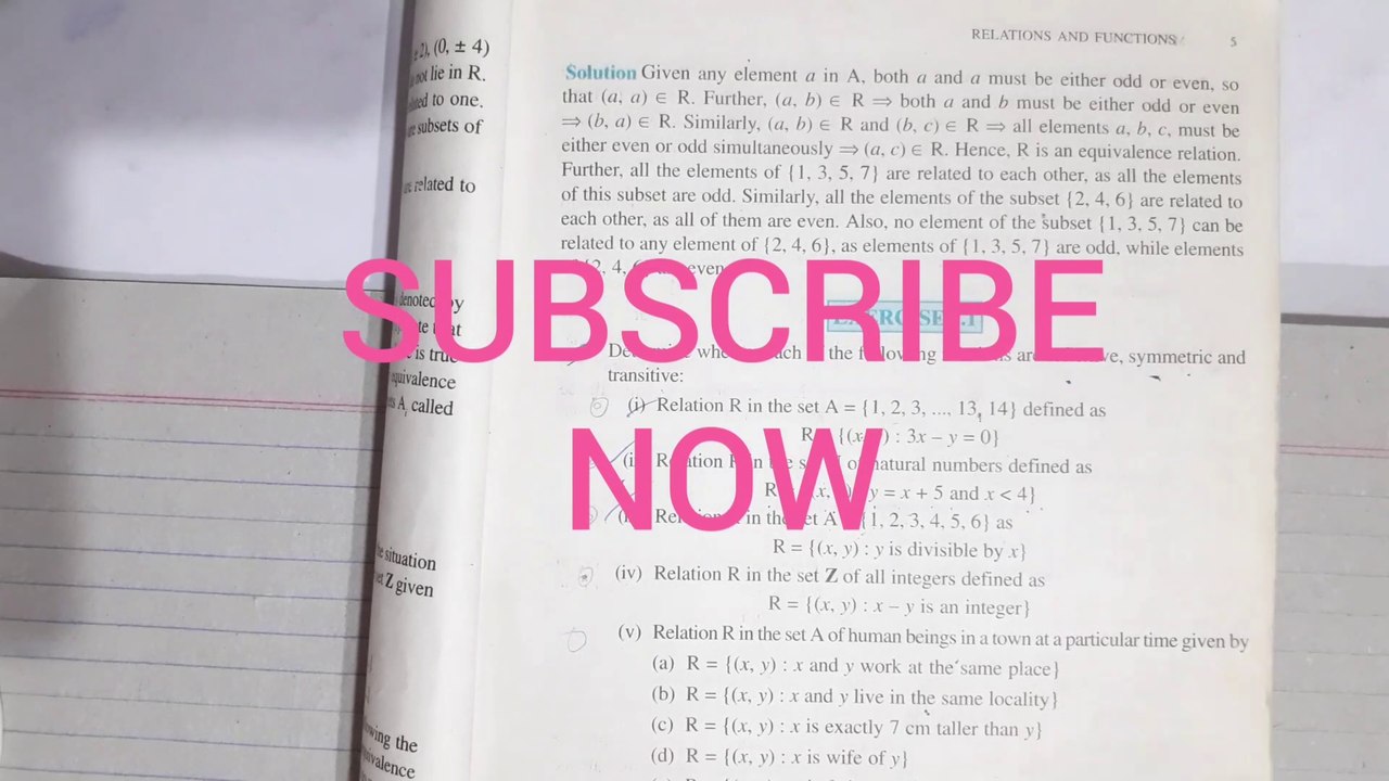 CLASS 12 NCERT MATH CHAPTER 1 EXERCISE 1.1 RELATION AND FUNCTION