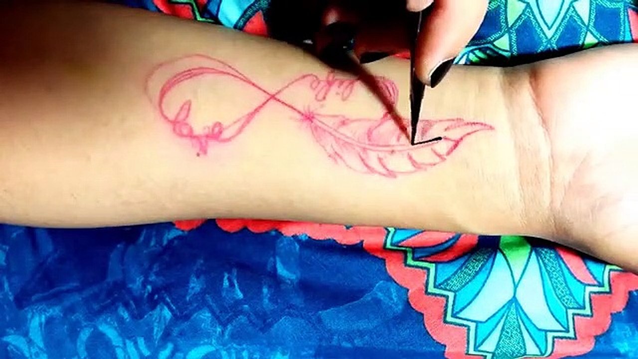 DIY FEATHER Tattoo Tutorial using Henna and Jagua Paste
