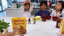 Ryan helps make Breakfast in Bed for Mommy's Birthday with Emma and Kate!!!