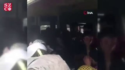 14 kişilik araçtan 35 kişi çıktı