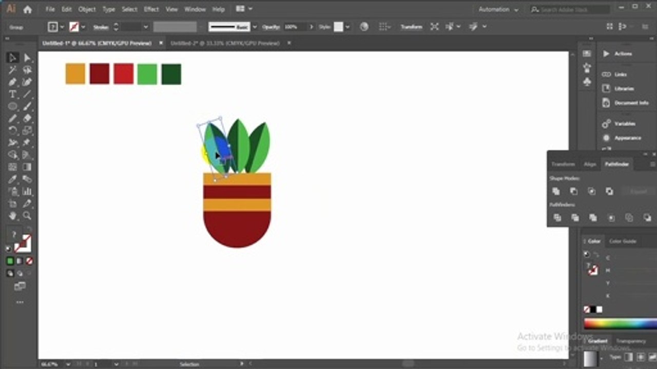 Simple flat vector flower vase