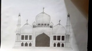 How to draw Mosque || Mosque Drawing for Muslim People