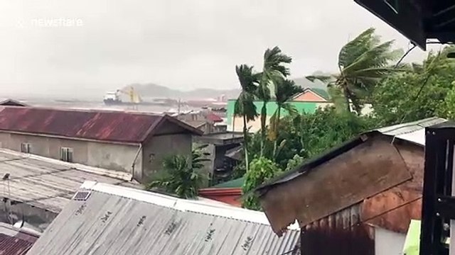 Typhoon Ambo makes landfall in the Philippines battering coastal homes