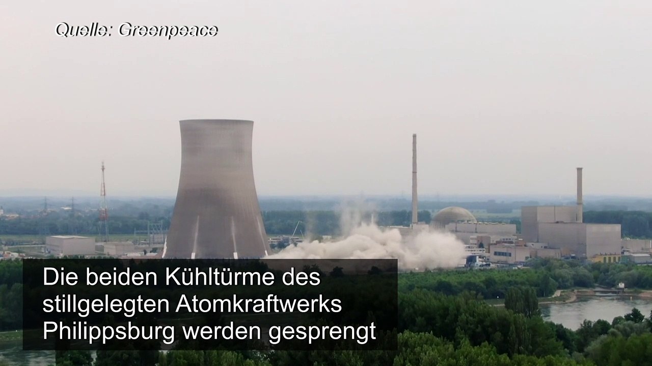 Kühltürme von Akw Philippsburg gesprengt