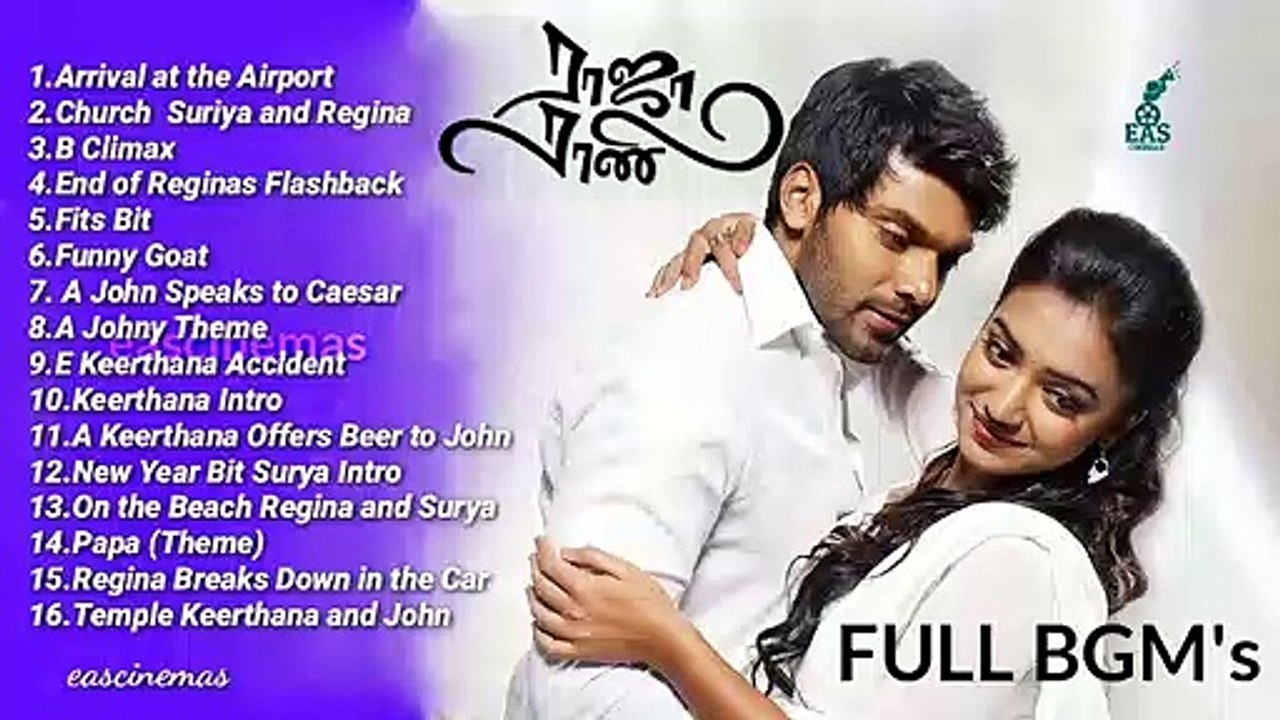 Raja Rani Full BGM  | Hits BGM's  Love , Sad , Emotional  | Tamil Songs | BGM | Hit Songs | Tamil Hits | SuperHit Songs | eascinemas