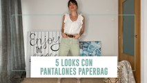 5 Looks con los paper bag de Zara, los pantalones de moda que disimulan barriga