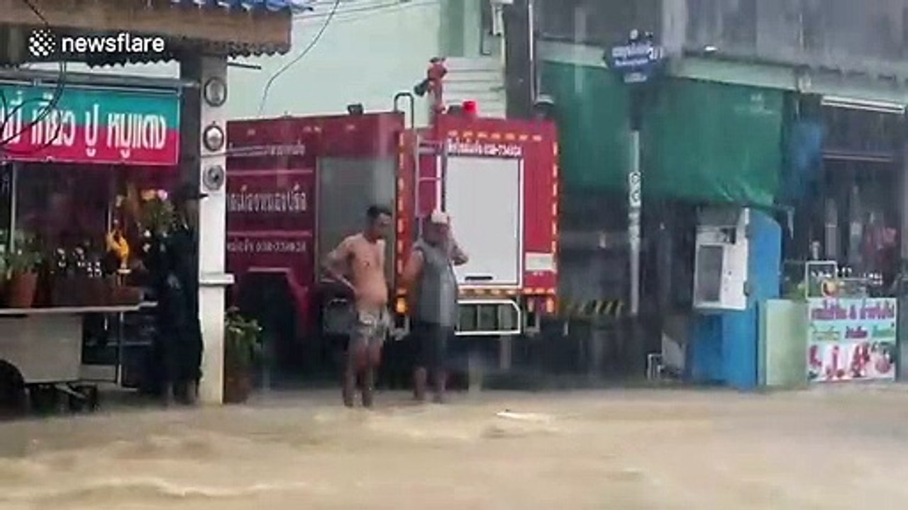 Tropical storms cause flash floods in Pattaya, Thailand