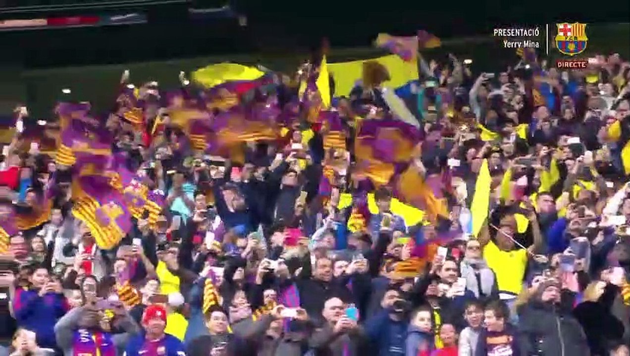 Buổi ra mắt CLB Barcelona của Yerry Mina