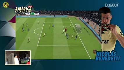 El partido entre el Club América y Cruzl Azul en la eLiga MX