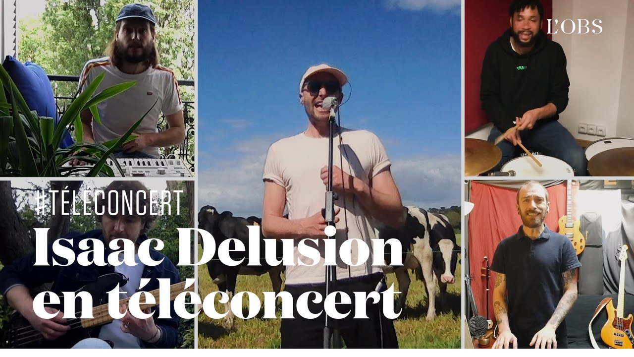 Isaac Delusion joue "Disorder" en téléconcert muticam depuis un champ de vaches