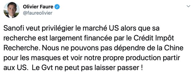 Covid19 : Sanofi va privilégier les USA en cas de vaccin trouvé, et ça ne passe  pas du tout !