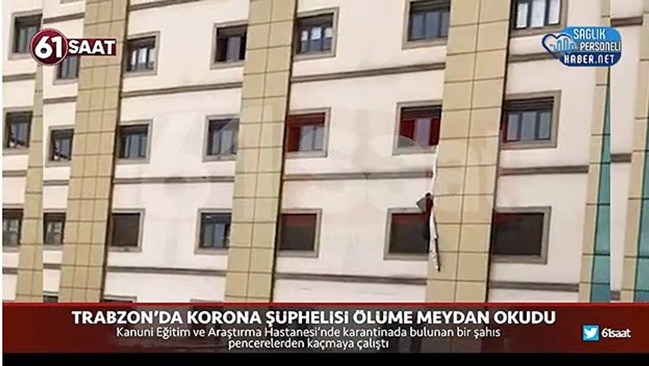 Trabzon'da korona şüphelisi hastaneden böyle kaçmaya çalıştı